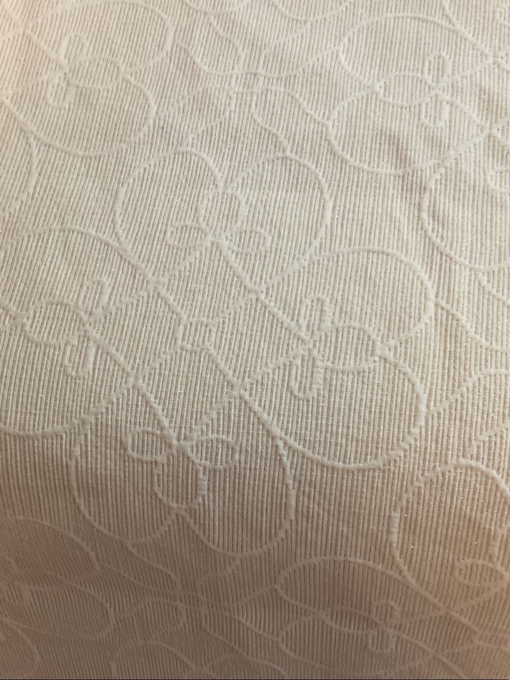 White Decorative Kitchen Towel - Elegant Floral Texture - Picture 3 of 7